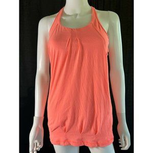 Lululemon Women's Activewear Top Tank Neon Orange Built in Bra Size S/M